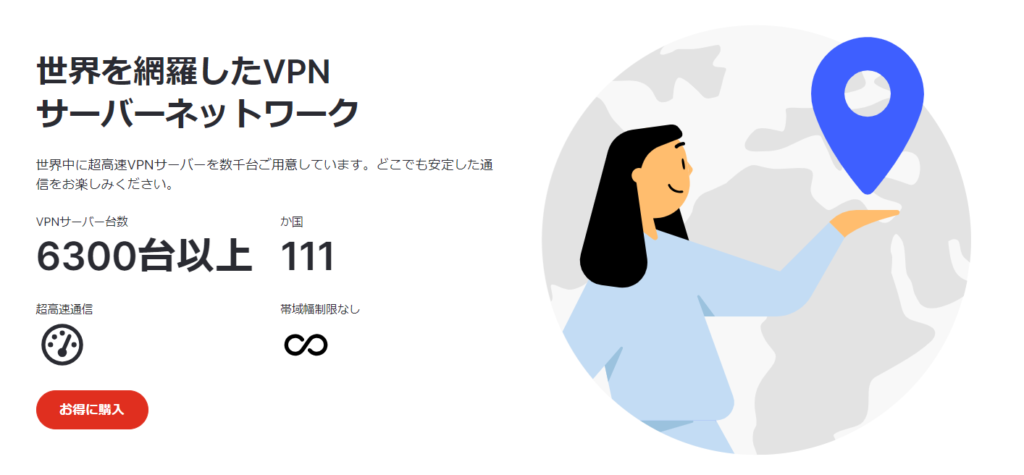 Nord VPN サーバー設置国